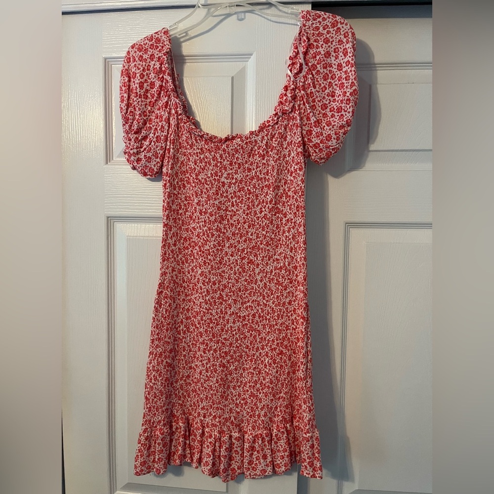 Floral Red Dress